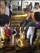 Les gens collent des petites feuilles d'or sur les bouddhas. : by finally, Views[257]