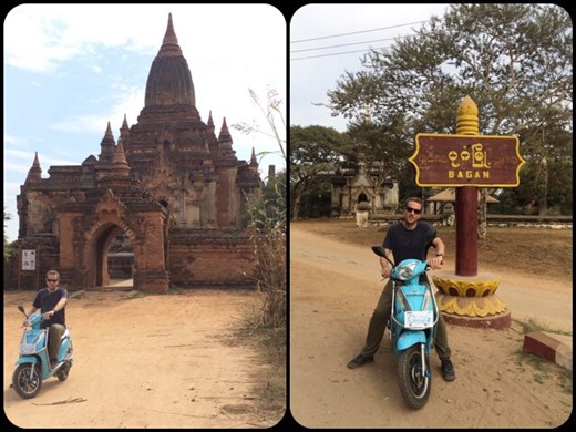 Visit of the Bagan site with an electric bike, locally called e-bikes. The site is very big and it's hot so you really need an e-bike!