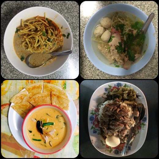 La nourriture thaïlandaise est délicieuse et très aromatique surtout les soupes de nouilles avec le lait de noix de coco, la citronnelle, la feuille de kéfir, le galanga, le basilic thaï. 