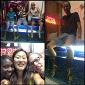 Fish spa! Small fish who eat the dead skin of your feet. Weird ticklish feeling but our skin was so smooth after. : by finally, Views[413]