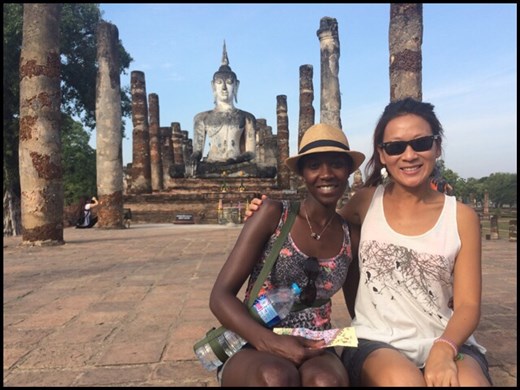 Visit of the UNESCO site of Sukhothai on Dec. 24th. With my friend Christine! :-)