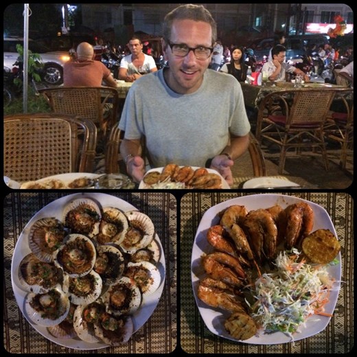 Dîner fruits de mer pour le réveillon du nouvel an à Sihanoukville. 