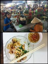 Déjeuner dans un marché local de Saigon pour y goûter les fameux Bun, bol de nouilles de riz avec de la viande de porc, des nems, des légumes, des cacahuètes, du basilic et le tout arrosé de sauce de poisson. C'est super bon!!! : by finally, Views[296]