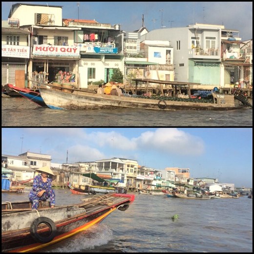 Autre marché flottant le deuxième jour passé dans le delta du Mékong. 