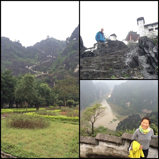 Going up 450 stairs to have an amazing view of the quintessential Vietnam karst scenery. 
