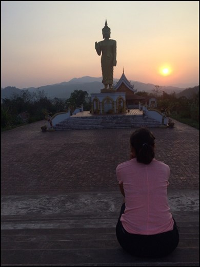 Highlight of Oudomxai: gorgeous sunset from the top of the main hill of the town. 