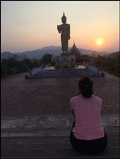 Highlight of Oudomxai: gorgeous sunset from the top of the main hill of the town. : by finally, Views[590]