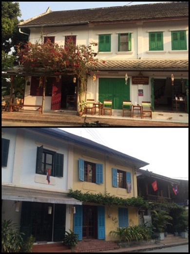 Maisons à un étage typiques de Luang Prabang. 