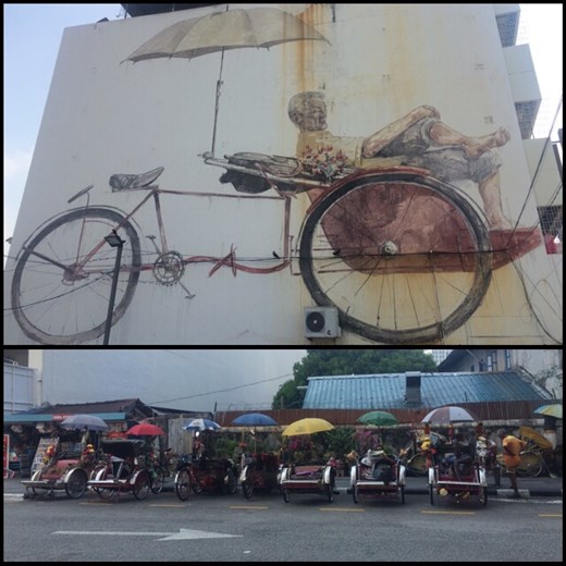 Street art géant et la réalité en bas. Il fait trop chaud pour travailler ;-) hihi 