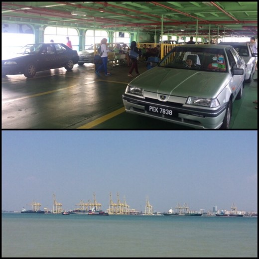 Comme le ferry de Staten Island à New York avec New Jersey que l'on devine dans le fond. ;-) Nous prenions le bateau de l'île de Penang jusqu'à la station de bus qui se trouve sur la terre ferme pour les îles Perhentian. 