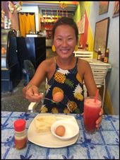 Petit déjeuner typique malaisien: œufs mollets et tartines de kaya qui est de la confiture de noix de coco. : by finally, Views[312]