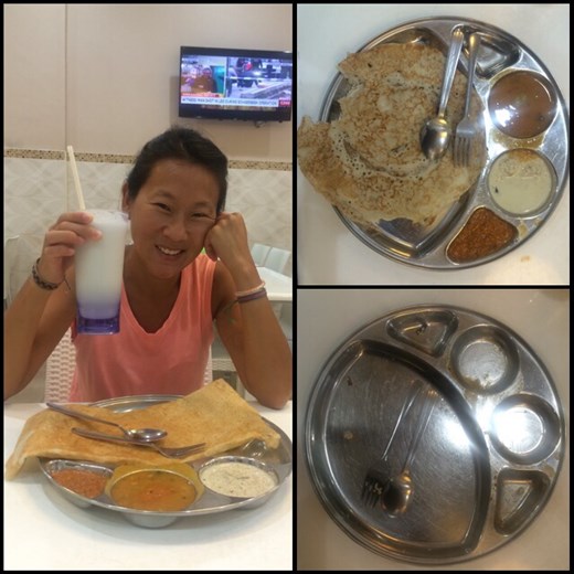 Great Indian food for dinner at 11 pm in Kuala Lumpur after our day in hell going from Singapore to Malaysia. 