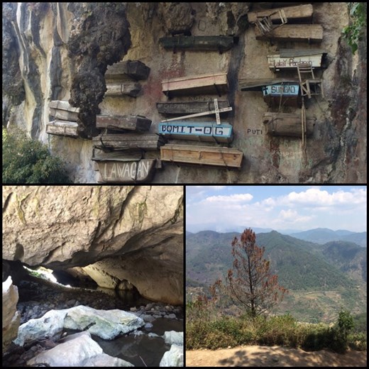 Sagada est connue pour ses cercueils suspendus et pour ses grottes. Il s'agit d'un ancien rite funéraire de suspendre les cercueils le long des corniches verticales et qui est toujours pratiqué par quelques minorités ethniques. 