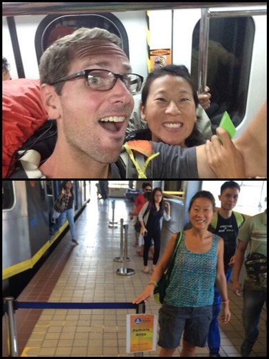 De retour à Manille. Comme à Mexico City, il y a une section réservée au femmes dans le métro. 