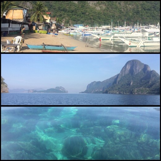 Première fois en kayak de mer à El Nido pour explorer les plages isolées aux alentours. L'eau est comme dans une piscine. 