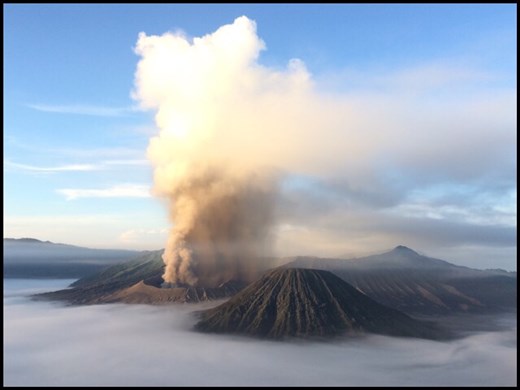 Bromo is an active volcano in East Java. 