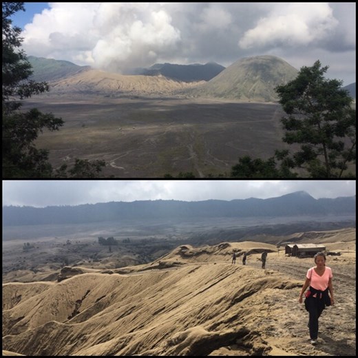 After the sunrise, we hiked up to the rim of the Bromo crater; very long hike in the sun. 