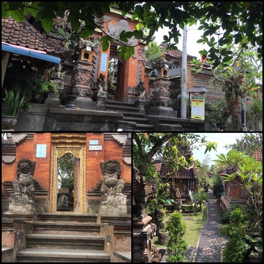 Ubud, a town in central Bali, is far removed from the beach party scene in Kuta, and is regarded as the cultural centre of Bali. It is famous as an arts and crafts hub, and much of the town and nearby villages seems to consist of artists' workshops and galleries. 