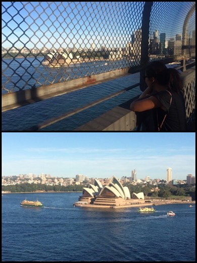 Comme à New York, nous traversons les ponts à pied d'où nous avons une superbe vue sur le fameux opéra. 