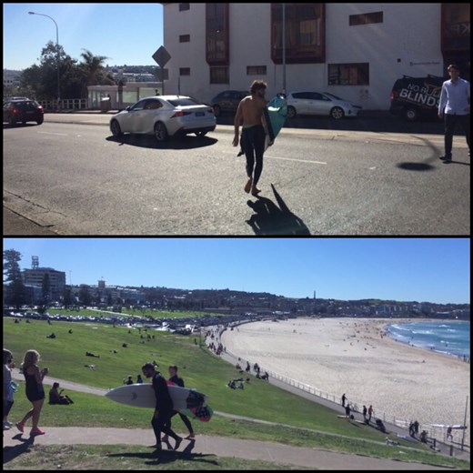 Le surf est quasi une religion à Sydney. Nous voyons les surfeurs dans la rue tout le temps. 