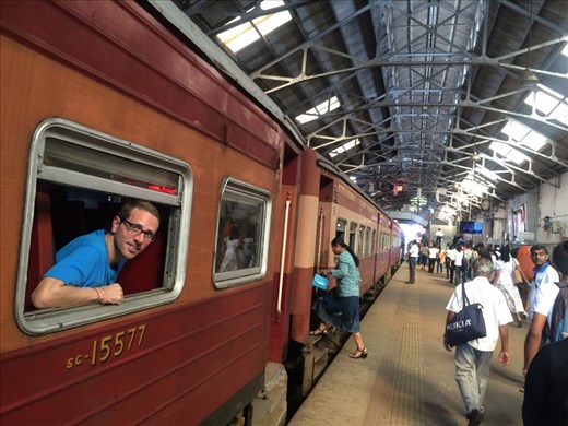 Taking the train from Colombo to Kandy. 
