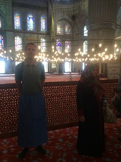 A l'intérieur d la mosquée bleue. 