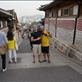 Living and travelling with new friends (I am on the left). Bukchon Hanok Village, Seoul.