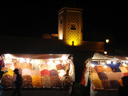 The 11th century Djemaa el-Fna square, part of the UNESCO World Heritage, has been the crossroad of cultures as traveling men would stop to rest and buy dates, the local fruit, and meet with other voyaging men from far away villages. This location continues to be a rest point where men exchange the currents of other neighboring villages along the Atlas Mountains.