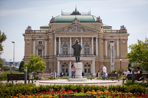 This is the town called Rijeka (river). It is a town of culture, kind people and  fishermen. On the picture is shown Croatian National Theater “Ivan Pl. Zajc” which is second largest in Croatia, after theater in capital city of Croatia, Zagreb. 