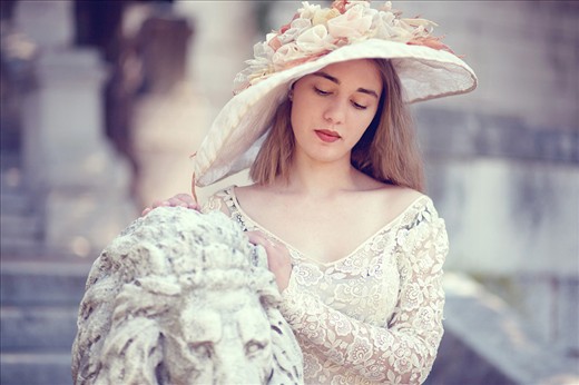 In the past Rijeka was occupied by many nations, such as Italian,Hungarian etc. This is the lady wearing traditional Austro-Hungarian dress from 19th century.  It is a dress that has been worn by women of royal families in former Austo-Hungarian state.