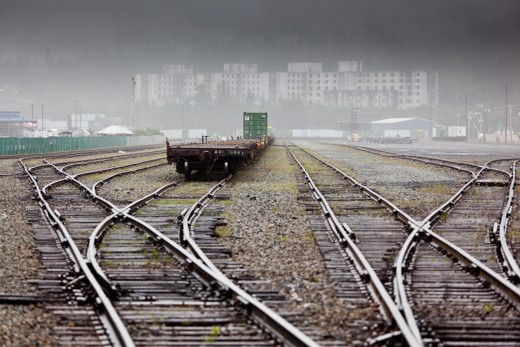 A spooky looking Whittier, a launch pad for Glacier cruises.