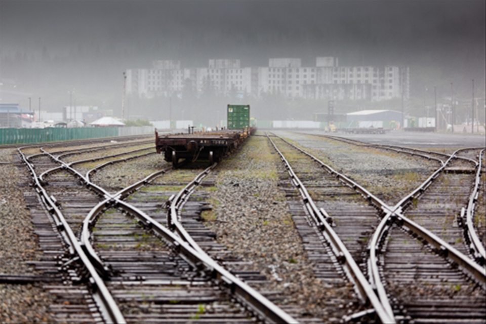 A spooky looking Whittier, a launch pad for Glacier cruises.