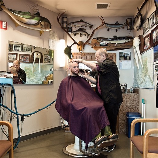 A barber in Achorage - not your typical short back and sides.