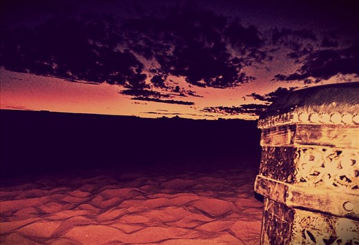 Beautiful sunset in Merzouga sahara 