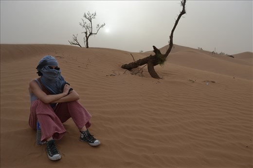 At Erg Chigaga, the wind blows the noise away