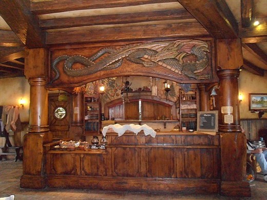 The bar at the Green Dragon