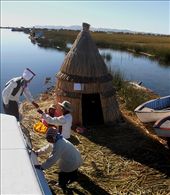 Uros Island, Lake Titicaca. Paying the entry toll: by flyingpiglet, Views[430]
