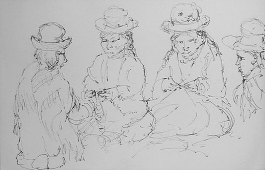 Spinning and knitting alpaca fibre, Cochaquinray