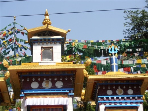 Midway through the kora is a temple and some stupas