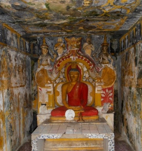 14th century Buddha at Gadaladenya temple near Kandy