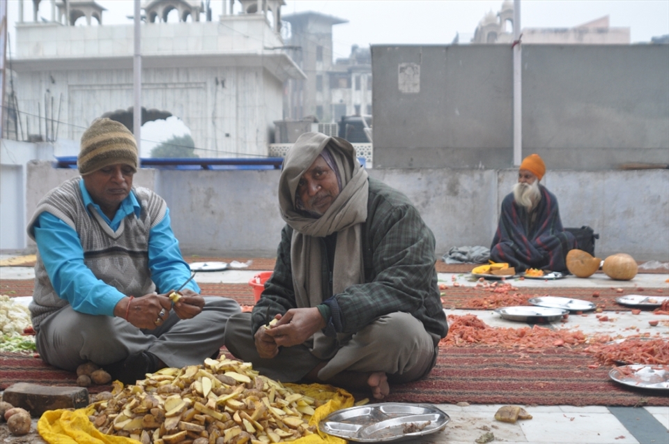 The Potatoe Peelers at a Sikh Temple, Delhi 