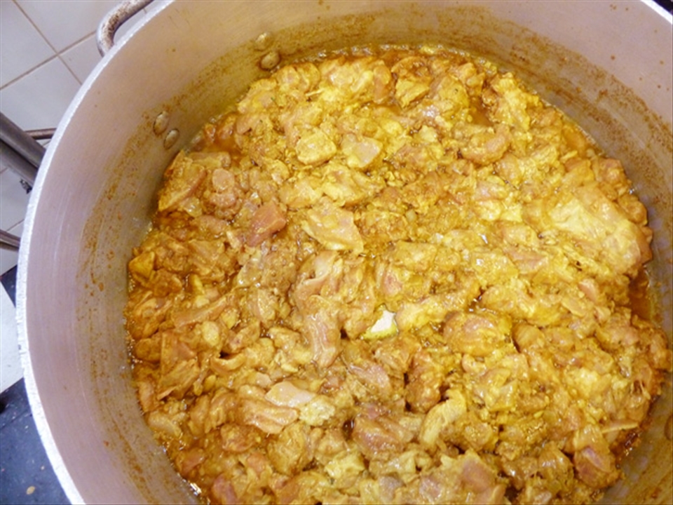 Chicken added, Trini Roti