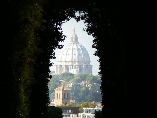 Peeking through a keyhole to a perfect view of St Peter's Basilica