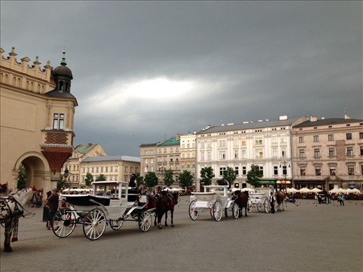 An ominous evening after a day of sunshine. Work continues.