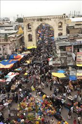 A view of the market surrounding Charminar, a monument situated in the city of Hyderabad in India. The market was swamped with people during the eve of the Islamic festival of Eid Al-Fitr.
: by framed_flux, Views[1014]