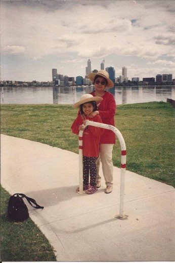 My grandmother and me (8) who taught my mom who taught me... seemed fitting.