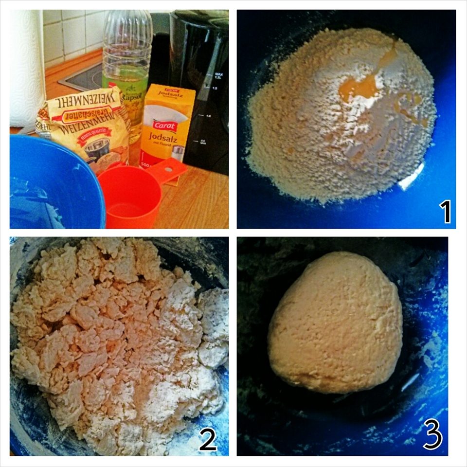 Making the dumpling skins