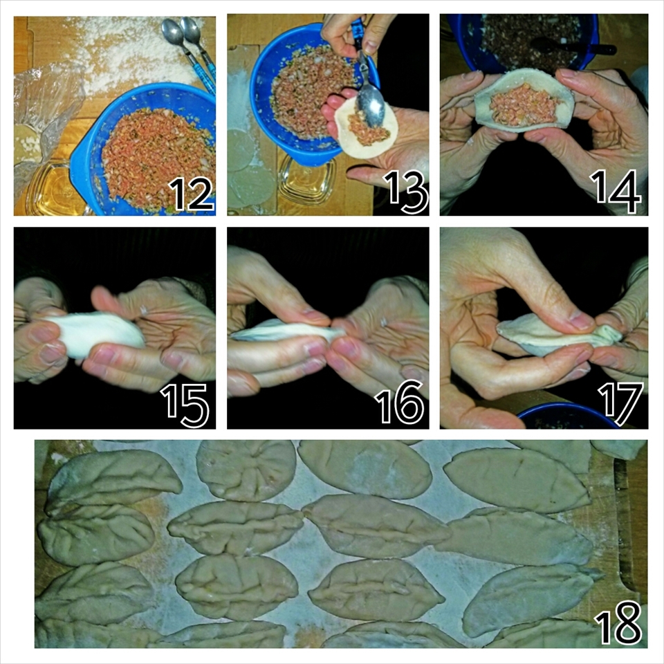 Filling the dumplings