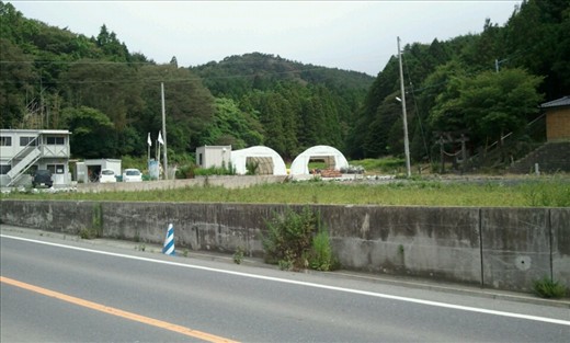 Here's a view of 2 tents we made with the help of a Korean and a Los Angeles team.
