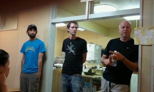 Evening sharing by a LA team member from Palos Verde Baptist church. Every few days new people come to stay at the volunteer house. They may come for a week or just days.  The volunteers come from the largest town of Sendai or further but most are Christians serving the coastal areas that got damaged. There are so many organizations trying to help the people and spread the Gospel that it is hard to keep track of all of them but they try to share their needs and the volunteers.